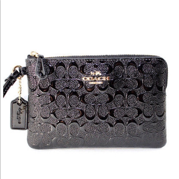 COACH Corner Zip Wristlet Patent Leather - Picture 6 of 8